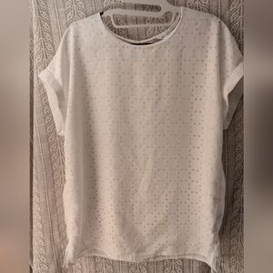 Vintage Christopher John Rogers White Textured Blouse